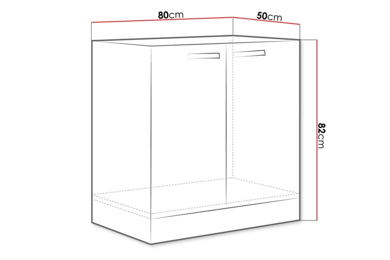 Grey Skap til vaskemaskin 80x50x82 cm - Grå - Hus & oppussing - Kjøkken & bad - Kjøkken & vaskerom
