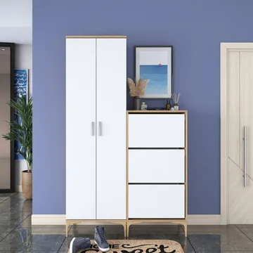 Hallstativ Wallxpert Dara EA148 (120 x 198,6 x 37,5 cm) valnøtt hvit - Valnøtt og hvit - Hus & oppussing - Kjøkken & bad - Kjøkken & vaskerom