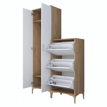 Hallstativ Wallxpert Dara EA148 (120 x 198,6 x 37,5 cm) valnøtt hvit - Valnøtt og hvit - Hus & oppussing - Kjøkken & bad - Kjøkken & vaskerom