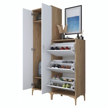 Hallstativ Wallxpert Dara EA148 (120 x 198,6 x 37,5 cm) valnøtt hvit - Valnøtt og hvit - Hus & oppussing - Kjøkken & bad - Kjøkken & vaskerom