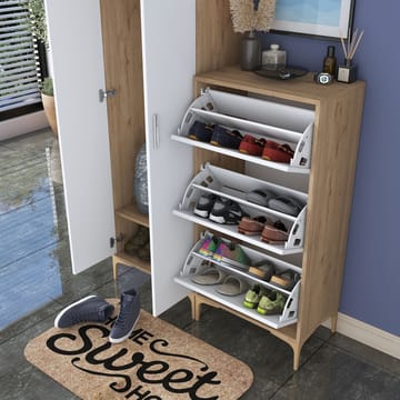 Hallstativ Wallxpert Dara EA148 (120 x 198,6 x 37,5 cm) valnøtt hvit - Valnøtt og hvit - Hus & oppussing - Kjøkken & bad - Kjøkken & vaskerom