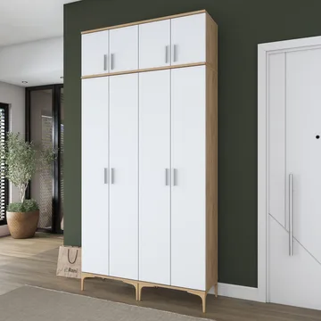 Hallstativ Wallxpert Fenn EA161 (120 x 240 x 37,5 cm) valnøtt hvit - Valnøtt og hvit - Hus & oppussing - Kjøkken & bad - Kjøkken & vaskerom