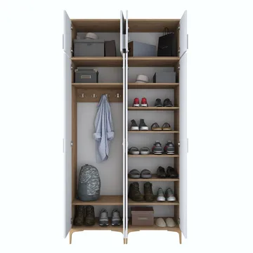 Hallstativ Wallxpert Fenn EA161 (120 x 240 x 37,5 cm) valnøtt hvit - Valnøtt og hvit - Hus & oppussing - Kjøkken & bad - Kjøkken & vaskerom