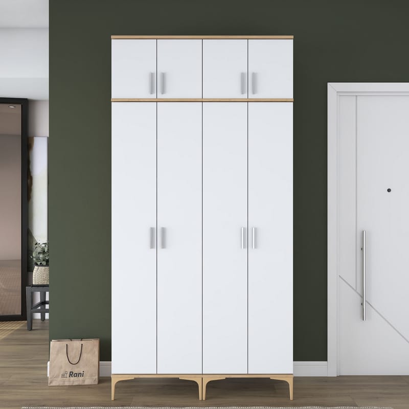 Hallstativ Wallxpert Fenn EA161 (120 x 240 x 37,5 cm) valnøtt hvit - Valnøtt og hvit - Hus & oppussing - Kjøkken & bad - Kjøkken & vaskerom
