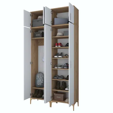 Hallstativ Wallxpert Fenn EA161 (120 x 240 x 37,5 cm) valnøtt hvit - Valnøtt og hvit - Hus & oppussing - Kjøkken & bad - Kjøkken & vaskerom