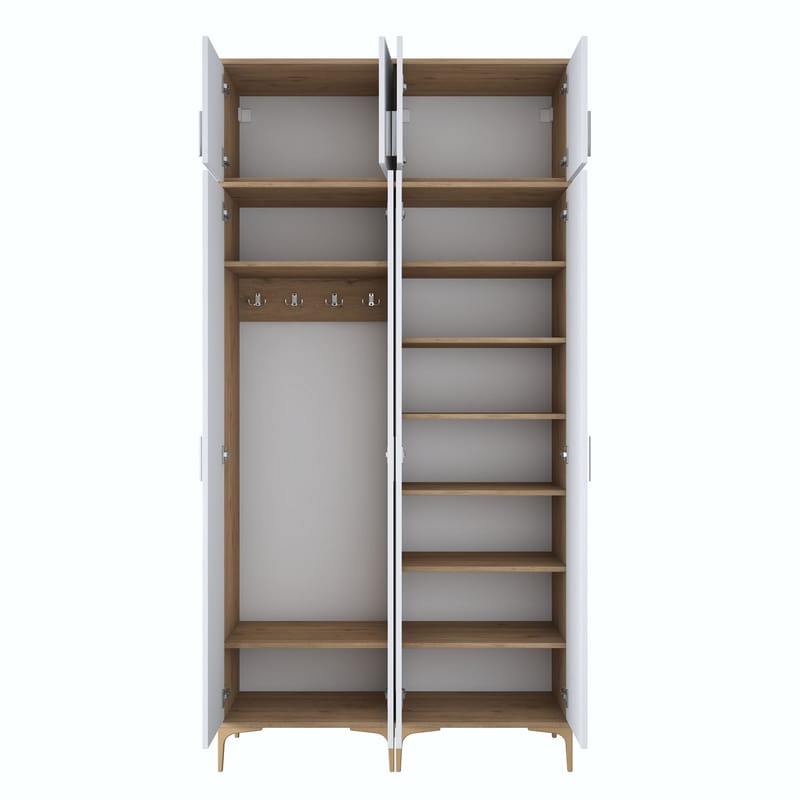 Hallstativ Wallxpert Fenn EA161 (120 x 240 x 37,5 cm) valnøtt hvit - Valnøtt og hvit - Hus & oppussing - Kjøkken & bad - Kjøkken & vaskerom