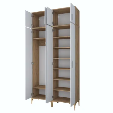 Hallstativ Wallxpert Fenn EA161 (120 x 240 x 37,5 cm) valnøtt hvit - Valnøtt og hvit - Hus & oppussing - Kjøkken & bad - Kjøkken & vaskerom