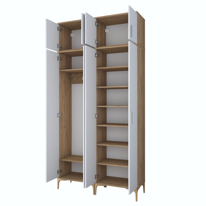 Hallstativ Wallxpert Fenn EA161 (120 x 240 x 37,5 cm) valnøtt hvit - Valnøtt og hvit - Hus & oppussing - Kjøkken & bad - Kjøkken & vaskerom