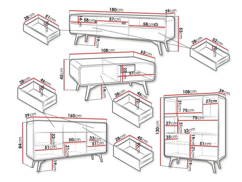 Corvan Møbelsett for Stue - Hus & oppussing - Kjøkken & bad - Kjøkken & vaskerom - Kjøkkenmøbler