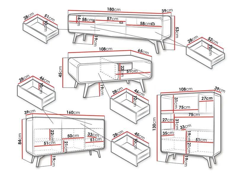 Corvan Møbelsett for Stue - Møbler - Møbelsett - Møbelsett til stue