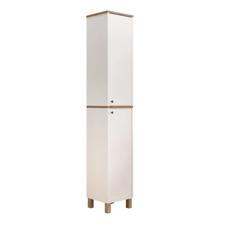 Flerbruks skap Hanah Home Nord (36 x 195,4 x 32 cm) Hvit eik, Hvit og eik