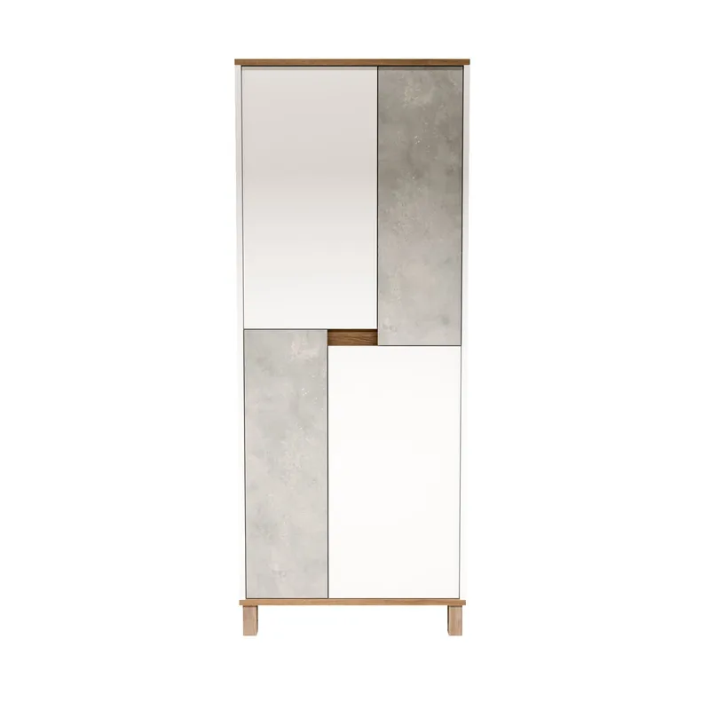 Flerbruks skap Hanah Home Nord (69,7 x 175 x 40 cm) Hvit eik grå, Hvit / eik / grå