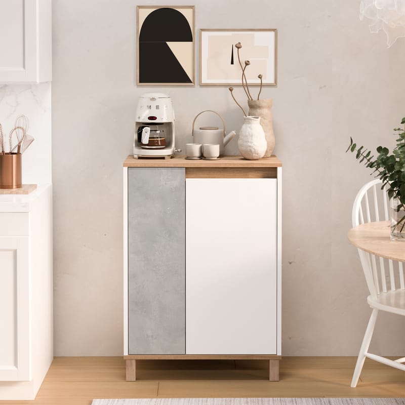 Flerbruks skap Hanah Home Nord (69,7 x 97 x 40 cm) Hvit eik grå - Hvit eik grå - Hus & oppussing - Kjøkken & bad - Kjøkken & vaskerom