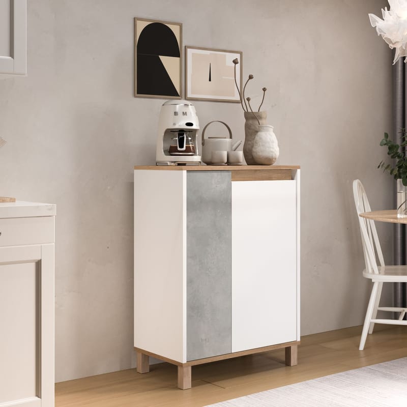 Flerbruks skap Hanah Home Nord (69,7 x 97 x 40 cm) Hvit eik grå - Hvit eik grå - Hus & oppussing - Kjøkken & bad - Kjøkken & vaskerom