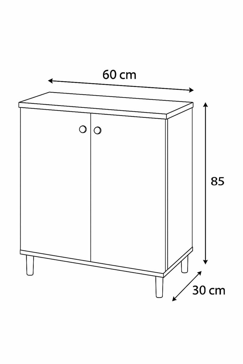 Flerbruks skap Hanah Home Peka Cabinet (60 x 85 x 30 cm) Hvit - Hvit - Hus & oppussing - Kjøkken & bad - Kjøkken & vaskerom