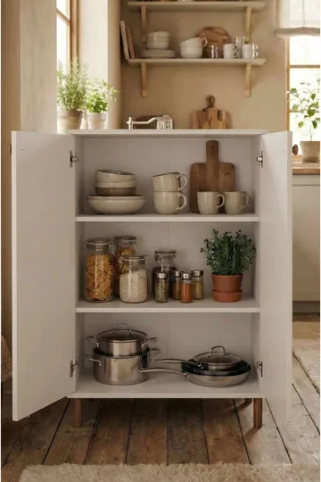 Flerbruks skap Hanah Home Peka Cabinet (60 x 85 x 30 cm) Hvit - Hvit - Hus & oppussing - Kjøkken & bad - Kjøkken & vaskerom