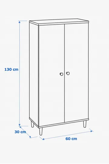 Flerbruks skap Hanah Home Pika Multi (60 x 130 x 30 cm) Hvit - Hvit - Hus & oppussing - Kjøkken & bad - Kjøkken & vaskerom