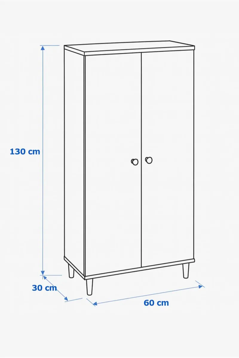 Flerbruks skap Hanah Home Pika Multi (60 x 130 x 30 cm) Hvit - Hvit - Hus & oppussing - Kjøkken & bad - Kjøkken & vaskerom
