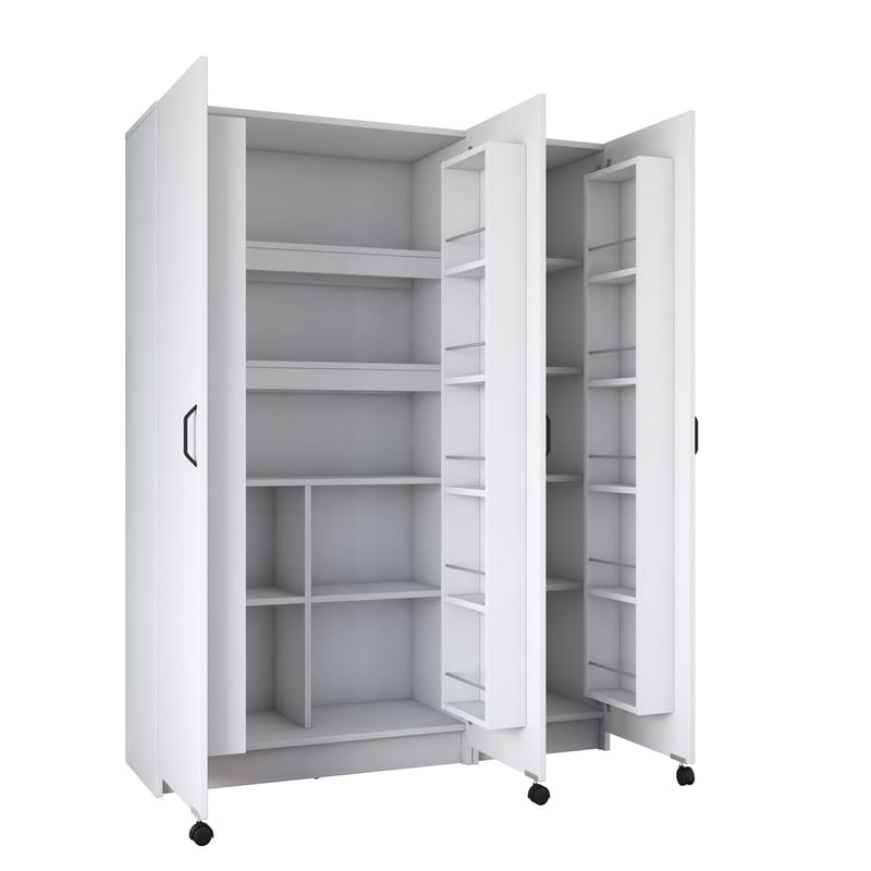 Flerbruks skap Wallxpert Nyra (135 x 180 x 42 cm) hvit - Hvit - Hus & oppussing - Kjøkken & bad - Kjøkken & vaskerom