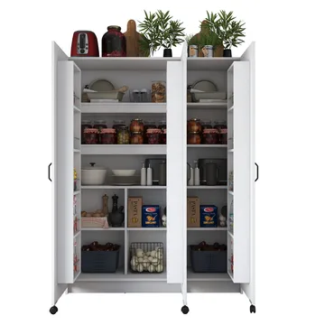 Flerbruks skap Wallxpert Nyra (135 x 180 x 42 cm) hvit - Hvit - Hus & oppussing - Kjøkken & bad - Kjøkken & vaskerom