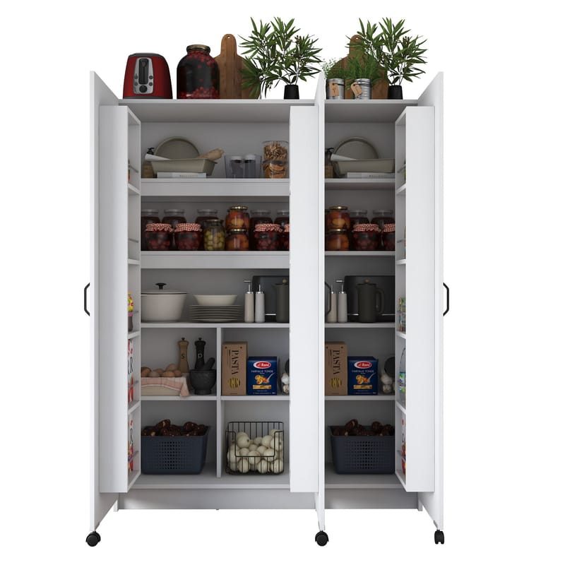 Flerbruks skap Wallxpert Nyra (135 x 180 x 42 cm) hvit - Hvit - Hus & oppussing - Kjøkken & bad - Kjøkken & vaskerom