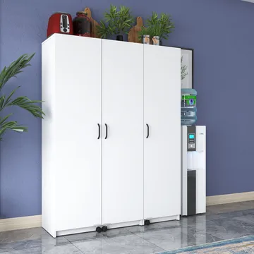 Flerbruks skap Wallxpert Nyra (135 x 180 x 42 cm) hvit - Hvit - Hus & oppussing - Kjøkken & bad - Kjøkken & vaskerom