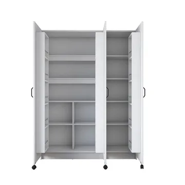 Flerbruks skap Wallxpert Nyra (135 x 180 x 42 cm) hvit - Hvit - Hus & oppussing - Kjøkken & bad - Kjøkken & vaskerom