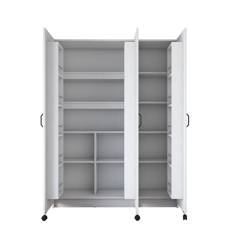 Flerbruks skap Wallxpert Nyra (135 x 180 x 42 cm) hvit - Hvit - Hus & oppussing - Kjøkken & bad - Kjøkken & vaskerom