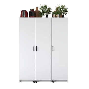 Flerbruks skap Wallxpert Nyra (135 x 180 x 42 cm) hvit - Hvit - Hus & oppussing - Kjøkken & bad - Kjøkken & vaskerom