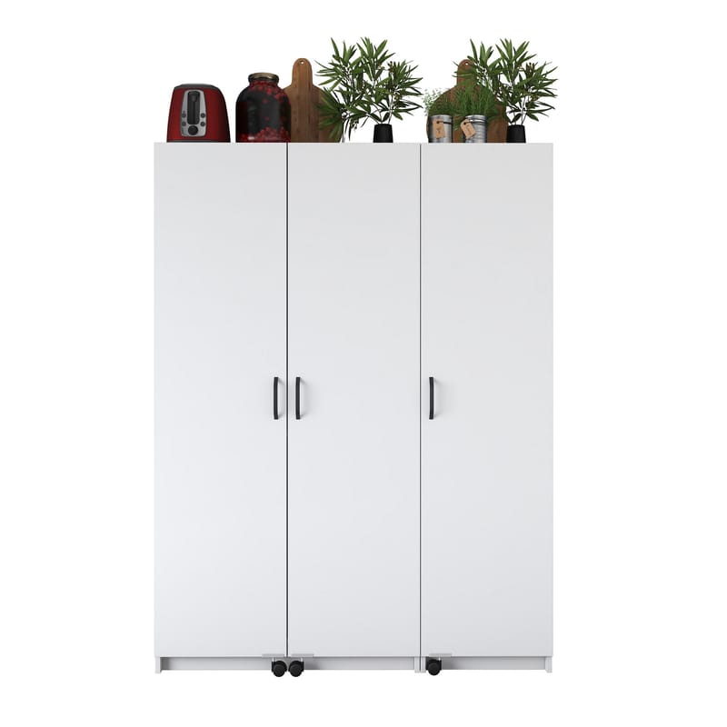 Flerbruks skap Wallxpert Nyra (135 x 180 x 42 cm) hvit - Hvit - Hus & oppussing - Kjøkken & bad - Kjøkken & vaskerom