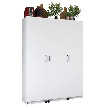 Flerbruks skap Wallxpert Nyra (135 x 180 x 42 cm) hvit - Hvit - Hus & oppussing - Kjøkken & bad - Kjøkken & vaskerom