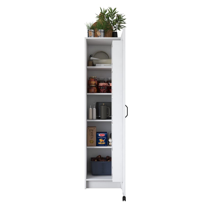 Flerbruksskap Wallxpert Eska (45 x 180 x 42 cm) Hvit - Hvit - Hus & oppussing - Kjøkken & bad - Kjøkken & vaskerom