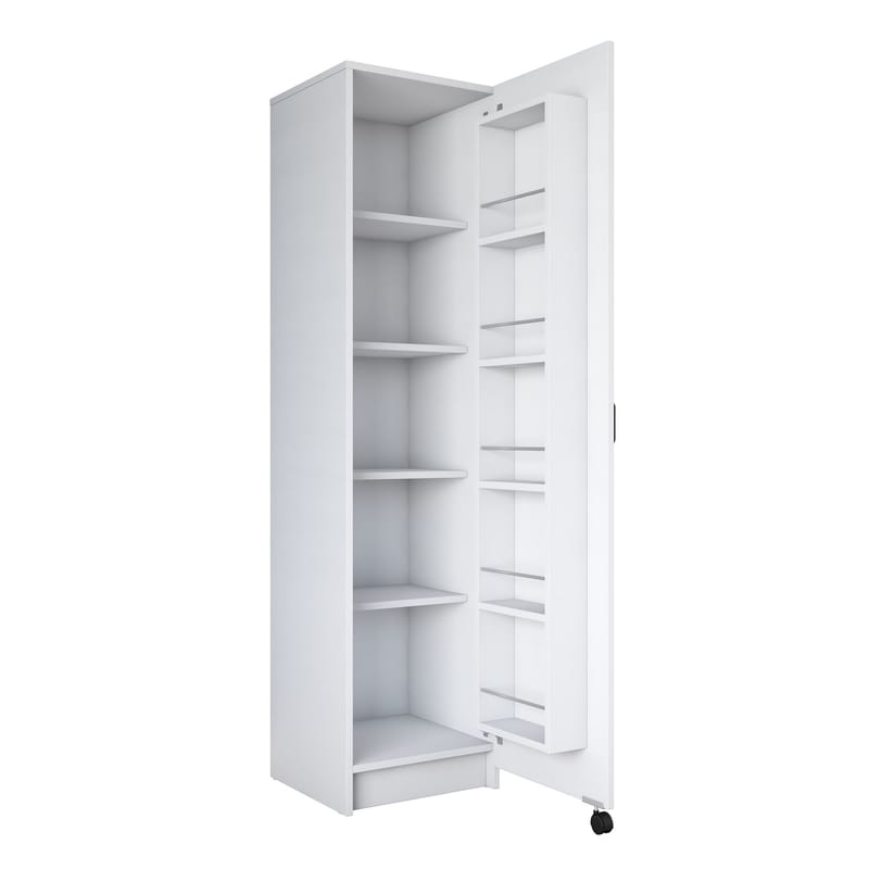 Flerbruksskap Wallxpert Eska (45 x 180 x 42 cm) Hvit - Hvit - Hus & oppussing - Kjøkken & bad - Kjøkken & vaskerom