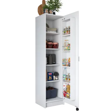 Flerbruksskap Wallxpert Eska (45 x 180 x 42 cm) Hvit - Hvit - Hus & oppussing - Kjøkken & bad - Kjøkken & vaskerom