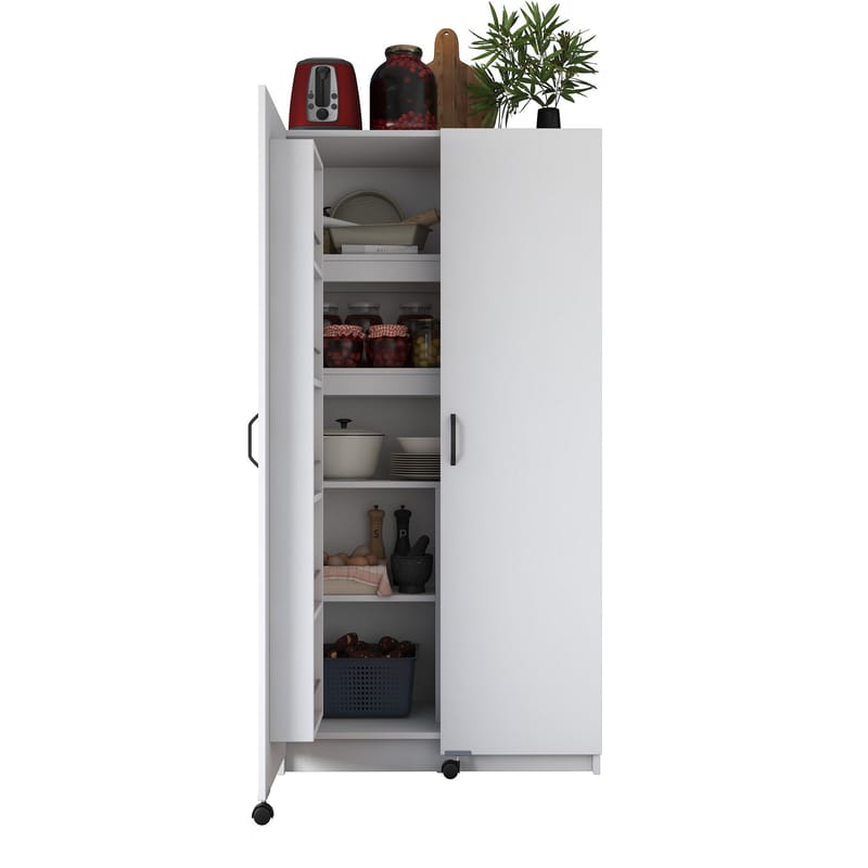 Flerbruksskap Wallxpert Kira hylle (90 x 180 x 42 cm) Hvit - Hvit - Hus & oppussing - Kjøkken & bad - Kjøkken & vaskerom