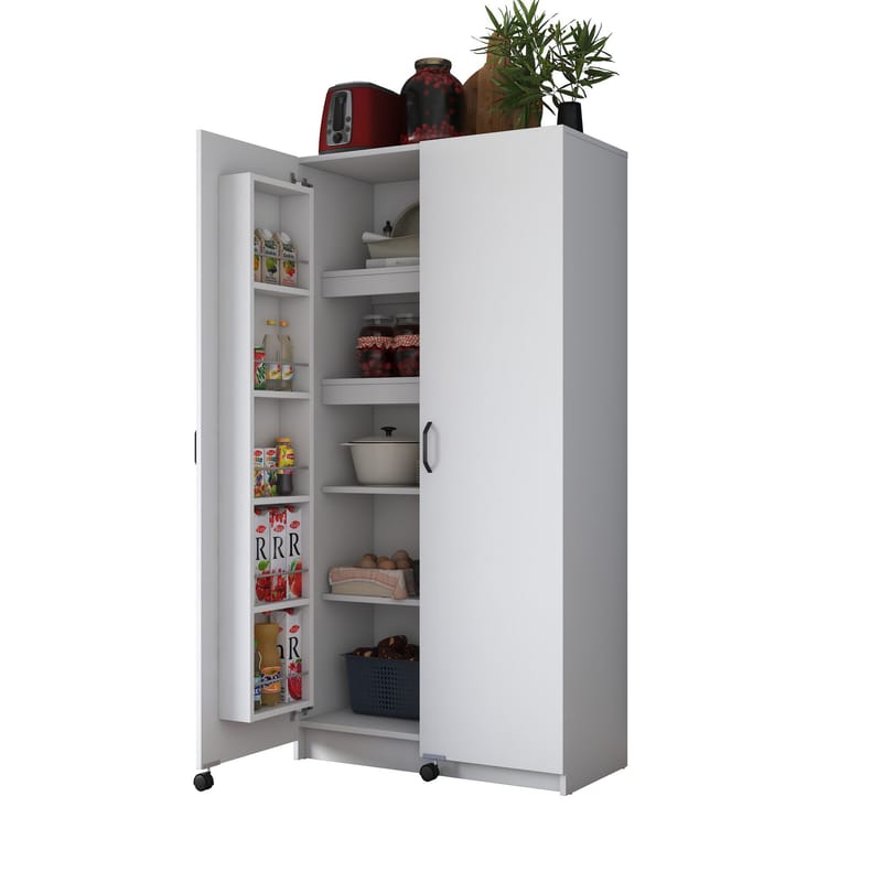 Flerbruksskap Wallxpert Kira hylle (90 x 180 x 42 cm) Hvit - Hvit - Hus & oppussing - Kjøkken & bad - Kjøkken & vaskerom