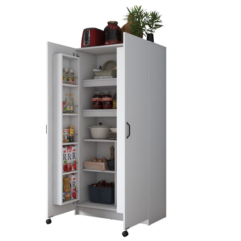 Flerbruksskap Wallxpert Kira hylle (90 x 180 x 42 cm) Hvit - Hvit - Hus & oppussing - Kjøkken & bad - Kjøkken & vaskerom