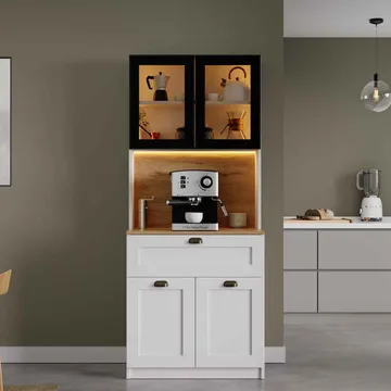Kaffestasjon Hanah Home Nero Solo 1600-225 (80 x 190 x 44 cm) Hvit - Hvit - Hus & oppussing - Kjøkken & bad - Kjøkken & vaskerom
