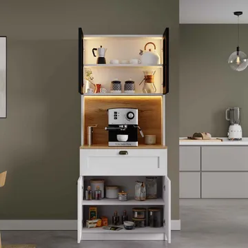 Kaffestasjon Hanah Home Nero Solo 1600-225 (80 x 190 x 44 cm) Hvit - Hvit - Hus & oppussing - Kjøkken & bad - Kjøkken & vaskerom