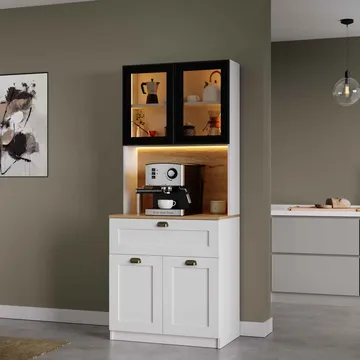Kaffestasjon Hanah Home Nero Solo 1600-225 (80 x 190 x 44 cm) Hvit - Hvit - Hus & oppussing - Kjøkken & bad - Kjøkken & vaskerom