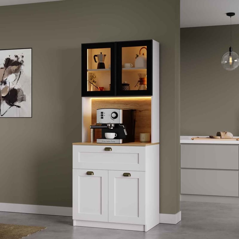 Kaffestasjon Hanah Home Nero Solo 1600-225 (80 x 190 x 44 cm) Hvit - Hvit - Hus & oppussing - Kjøkken & bad - Kjøkken & vaskerom