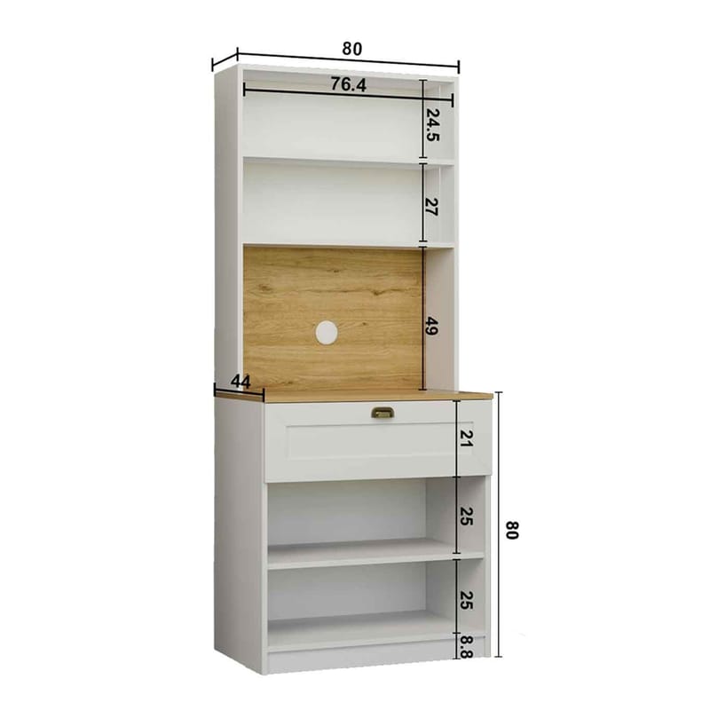 Kaffestasjon Hanah Home Nero Solo 1600-225 (80 x 190 x 44 cm) Hvit - Hvit - Hus & oppussing - Kjøkken & bad - Kjøkken & vaskerom