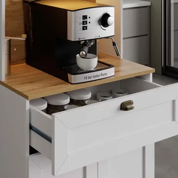 Kaffestasjon Hanah Home Nero Solo 1600-225 (80 x 190 x 44 cm) Hvit - Hvit - Hus & oppussing - Kjøkken & bad - Kjøkken & vaskerom