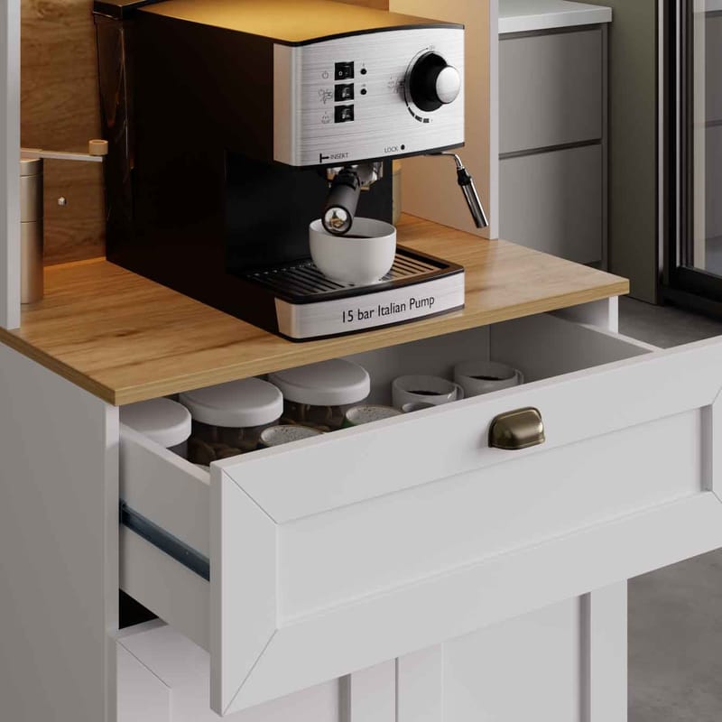 Kaffestasjon Hanah Home Nero Solo 1600-225 (80 x 190 x 44 cm) Hvit - Hvit - Hus & oppussing - Kjøkken & bad - Kjøkken & vaskerom