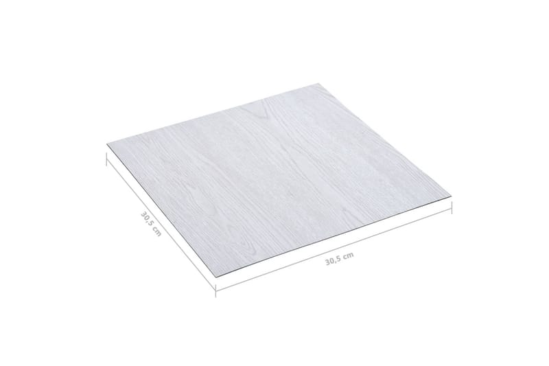 Selvklebende gulvplanker 20 stk PVC 1,86 m² hvit - Hvit - Hus & oppussing - Bygg - Gulv, vegg & tak - Gulv - Laminatgulv