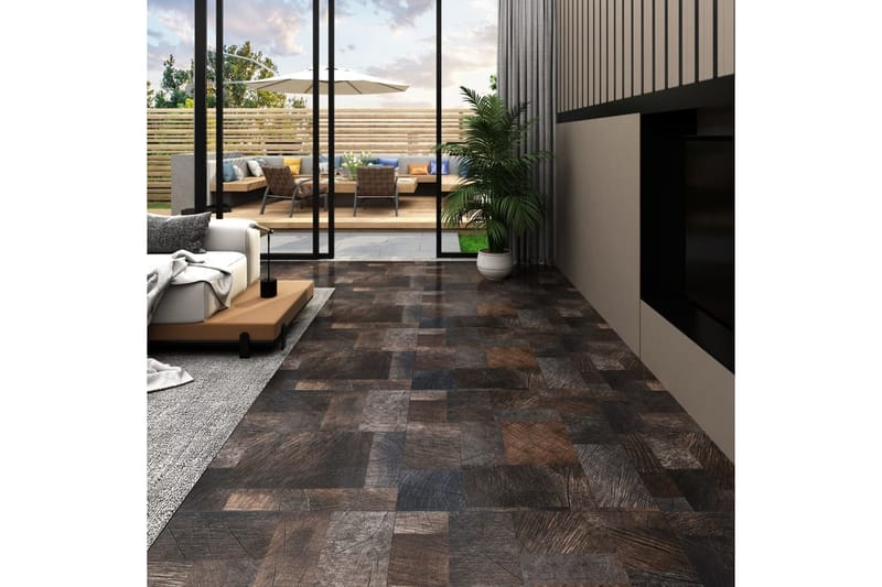 Selvklebende gulvplanker 20 stk PVC 1,86 m² trestruktur - Brun - Hus & oppussing - Bygg - Gulv, vegg & tak - Gulv - Laminatgulv