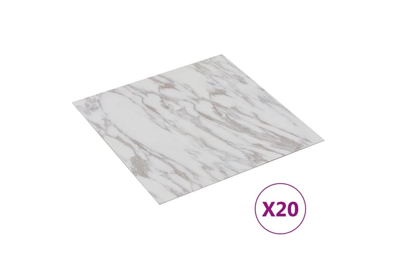 Selvklebende gulvplanker 20 stk PVC 1,86 m² hvit marmor - Hvit - Hus & oppussing - Bygg - Gulv, vegg & tak - Gulv - Laminatgulv