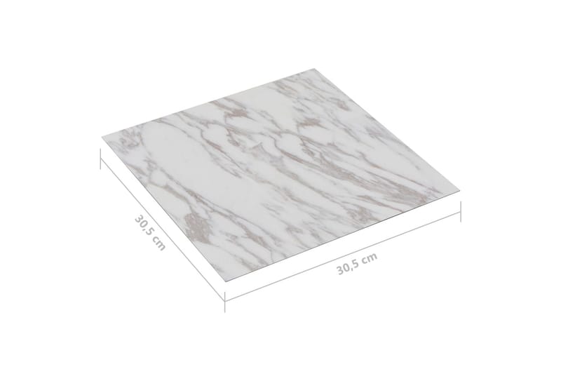 Selvklebende gulvplanker 20 stk PVC 1,86 m² hvit marmor - Hvit - Hus & oppussing - Bygg - Gulv, vegg & tak - Gulv - Laminatgulv