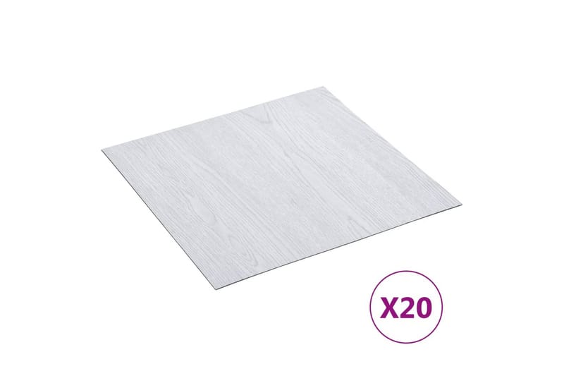 Selvklebende gulvplanker 20 stk PVC 1,86 m² hvit - Hvit - Hus & oppussing - Bygg - Gulv, vegg & tak - Gulv - Laminatgulv