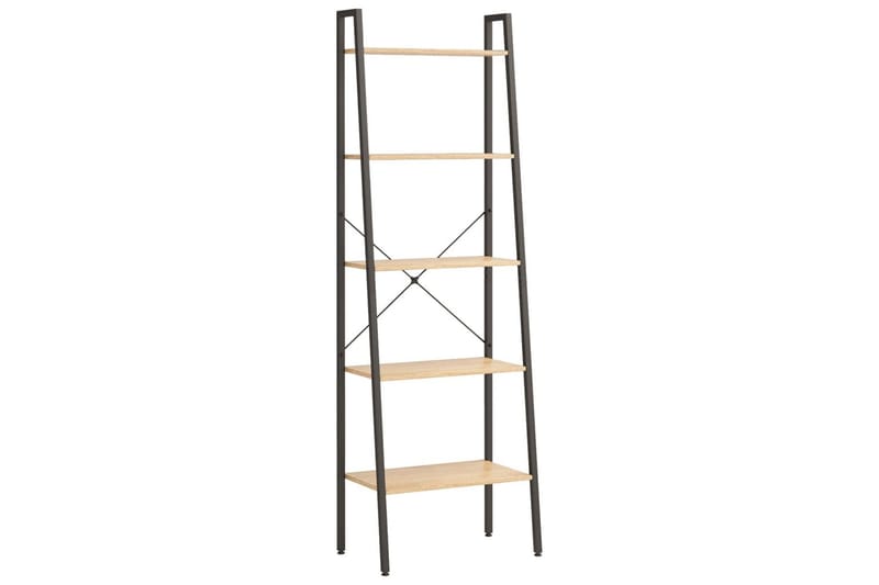 beBasic Gulvhylle 5 etasjer lysebrun og svart 56x35x174 cm - Brun - Oppbevaring - Hyller - Hylleplan & hyllekonsoll